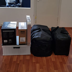 Комплект мобильного планетария Эконом при транспортировке